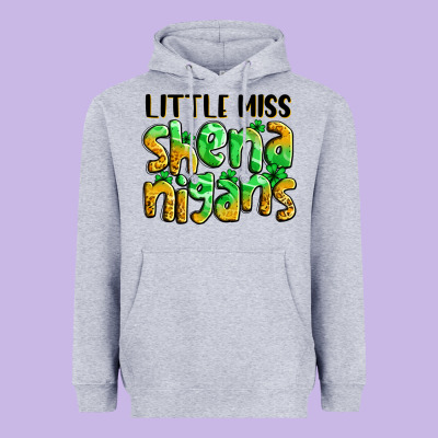 Little Miss Shenanigans St. Patrick's Heavyweight Hoodie Designed By Lillyallendesigns