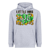 Heather Grey little miss shenanigans St. Patrick's Heavyweight Hoodie - LillyAllenDesigns