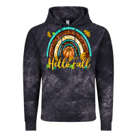 Cloud Black Hello Fall with Rainbow Vintage Hoodie - texasbilliewilder