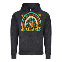 Vintage Black Hello Fall with Rainbow Vintage Hoodie - texasbilliewilder
