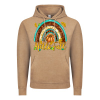 Vintage Coffee Hello Fall with Rainbow Vintage Hoodie - texasbilliewilder