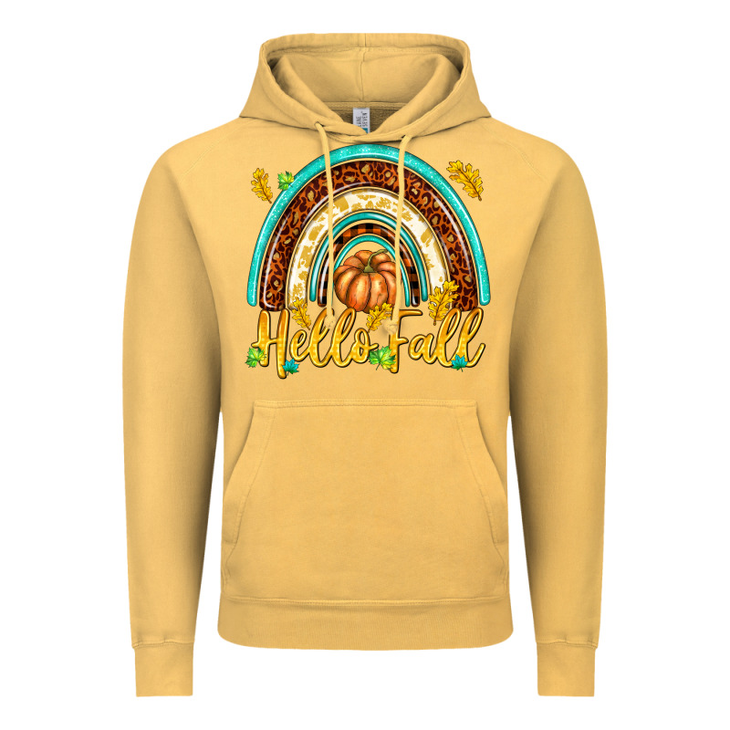 Hello Fall With Rainbow Vintage Hoodie by texasbilliewilder | Teevron