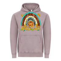 Vintage Zinc Hello Fall with Rainbow Vintage Hoodie - texasbilliewilder