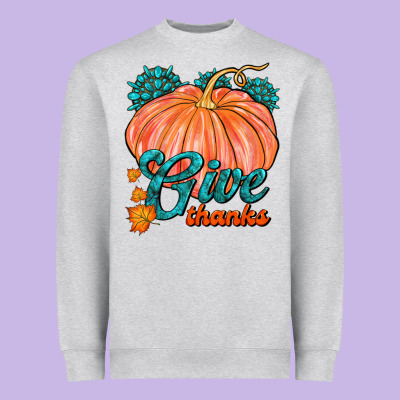 Give Thanks Heavyweight Sweatshirt Designed By Fadigitalartstudio