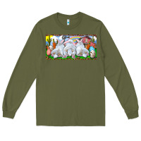 Army Green Easter Bunnies Long Sleeve Tee - RanaPortraitStore