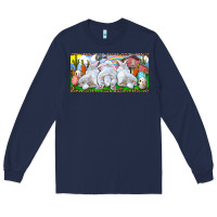 Navy Easter Bunnies Long Sleeve Tee - RanaPortraitStore
