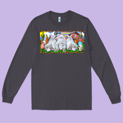 Easter Bunnies Long Sleeve Tee Designed By Ranaportraitstore