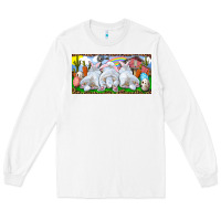 White Easter Bunnies Long Sleeve Tee - RanaPortraitStore