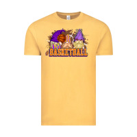 Vintage Mustard Basketball gnomes Vintage Tee - NancyCooperArtShop