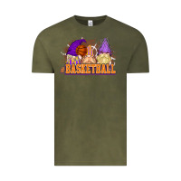 Vintage Olive Basketball gnomes Vintage Tee - NancyCooperArtShop