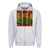 African Silhouette Seamless Pattern Zipper Hoodie | Teevron