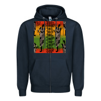 Navy african silhouette seamless pattern Zipper Hoodie - BundleAndBundleShop