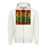 Oatmeal Heather african silhouette seamless pattern Zipper Hoodie - BundleAndBundleShop