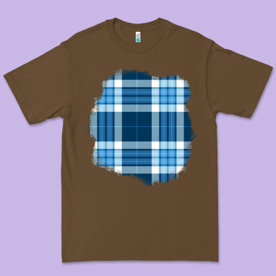 Winter Tartan Patch Premium Tee Designed By Bundleandbundleshop