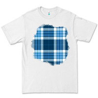 White Winter Tartan Patch Premium Tee - BundleAndBundleShop