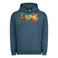 Pigment Midnight Navy peace love fall Urban Hoodie - BarkalooDesign