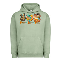 Pigment Oil Green peace love fall Urban Hoodie - BarkalooDesign
