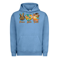 Pigment Pebble Blue peace love fall Urban Hoodie - BarkalooDesign