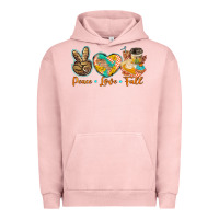Pigment Salmon peace love fall Urban Hoodie - BarkalooDesign