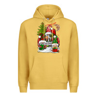 Antique Gold christmas gnome truck Premium Hoodie - BundleAndBundleShop