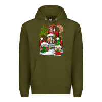 Army Green christmas gnome truck Premium Hoodie - BundleAndBundleShop