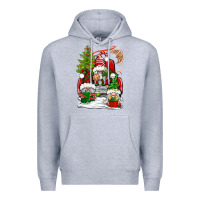 Heather Grey christmas gnome truck Premium Hoodie - BundleAndBundleShop