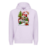 Lilac christmas gnome truck Premium Hoodie - BundleAndBundleShop