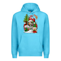 Ocean Blue christmas gnome truck Premium Hoodie - BundleAndBundleShop
