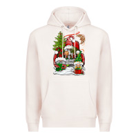 Pale Pink christmas gnome truck Premium Hoodie - BundleAndBundleShop