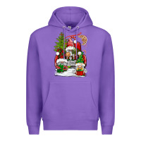 Purple christmas gnome truck Premium Hoodie - BundleAndBundleShop