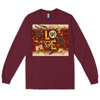 Burgundy wizard love Long Sleeve Tee - TumblerDesignByShophia