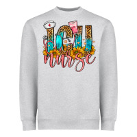 Heather Grey Western ICU Intensive Care Unit Nurse Heavyweight Sweatshirt - FaDigitalArtStudio