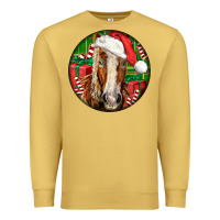 Antique Gold Belgian Horse  Christmas Premium Sweatshirt - LillyAllenDesigns