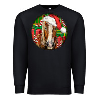 Black Belgian Horse  Christmas Premium Sweatshirt - LillyAllenDesigns
