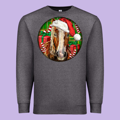 Belgian Horse  Christmas Premium Sweatshirt Designed By Lillyallendesigns