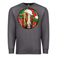 Charcoal Heather Belgian Horse  Christmas Premium Sweatshirt - LillyAllenDesigns