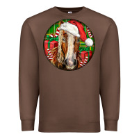 Chestnut Belgian Horse  Christmas Premium Sweatshirt - LillyAllenDesigns