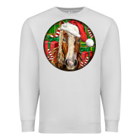 Dove Grey Belgian Horse  Christmas Premium Sweatshirt - LillyAllenDesigns