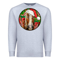 Heather Grey Belgian Horse  Christmas Premium Sweatshirt - LillyAllenDesigns