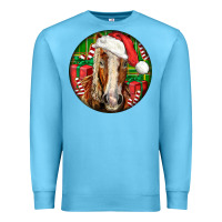 Ocean Blue Belgian Horse  Christmas Premium Sweatshirt - LillyAllenDesigns