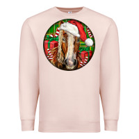 Pale Pink Belgian Horse  Christmas Premium Sweatshirt - LillyAllenDesigns