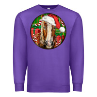 Purple Belgian Horse  Christmas Premium Sweatshirt - LillyAllenDesigns
