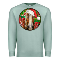 Seafoam Belgian Horse  Christmas Premium Sweatshirt - LillyAllenDesigns