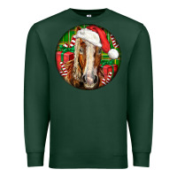 Sports Green Belgian Horse  Christmas Premium Sweatshirt - LillyAllenDesigns