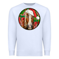 White Belgian Horse  Christmas Premium Sweatshirt - LillyAllenDesigns