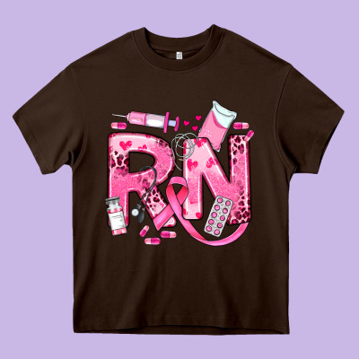 Breast Cancer Rn Registered Nurse Heavy Core Tee Designed By Jahusdesignshop