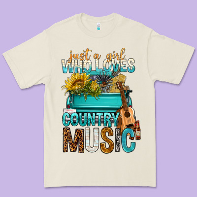 Just A Girl Who Loves Country Music Premium Tee Designed By Bundleandbundleshop