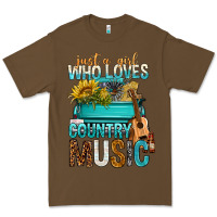 Cacao Just A Girl Who Loves Country Music Premium Tee - BundleAndBundleShop