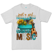 Dove Grey Just A Girl Who Loves Country Music Premium Tee - BundleAndBundleShop