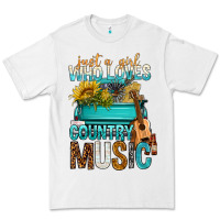 White Just A Girl Who Loves Country Music Premium Tee - BundleAndBundleShop